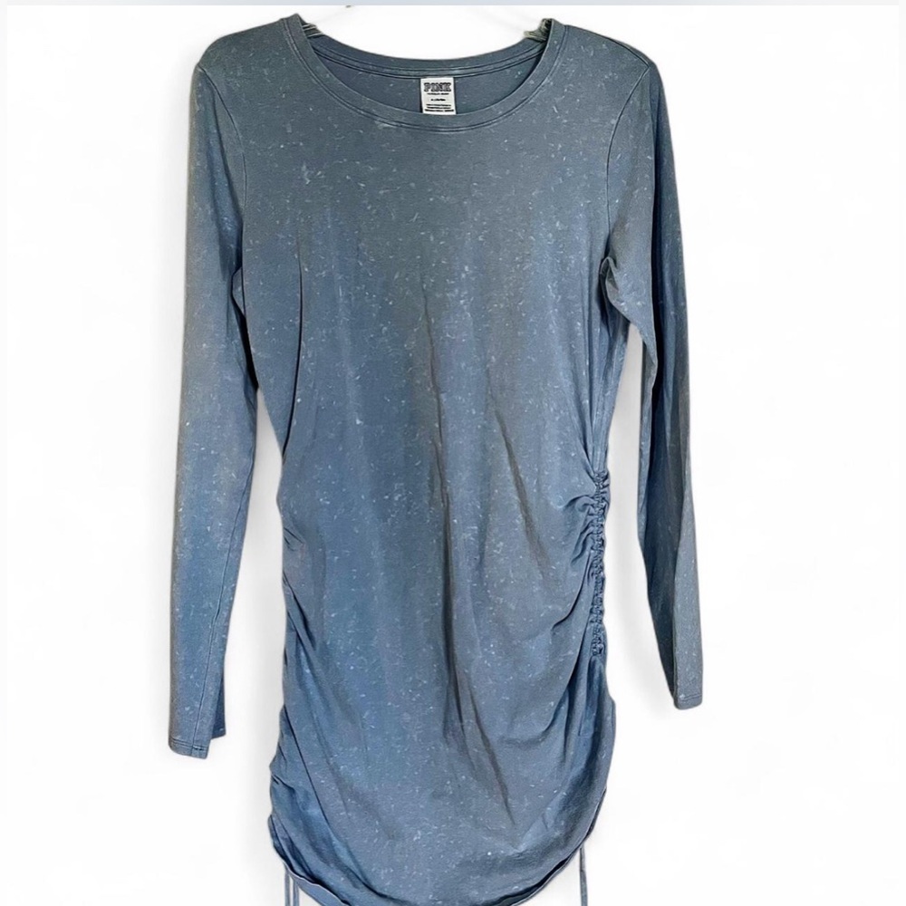 PINK Victoria's Secret Speckled Blue Long Sleeve Dress